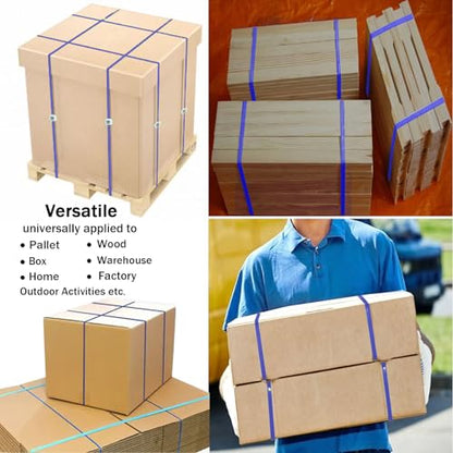 Plastic Packaging Banding Strapping Kit, 1/2" x 500' Polypropylene Straps & 100 Buckles, Blue - color: Blue