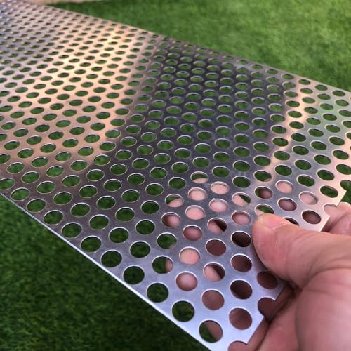 Aluminum Perforated Metal Sheets 16 Gauge 15.7 inch by 7.8 inch Expanded Metal Mesh Opening 1/3" 0.32 inch (About 8 mm) Perforated Steel Sheet Aluminum Mesh Screen Decorative Metal Mesh - size: 15.7" X 7.8"