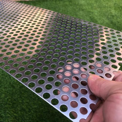 Aluminum Perforated Metal Sheets 16 Gauge 15.7 inch by 7.8 inch Expanded Metal Mesh Opening 1/3" 0.32 inch (About 8 mm) Perforated Steel Sheet Aluminum Mesh Screen Decorative Metal Mesh - size: 15.7" X 7.8"