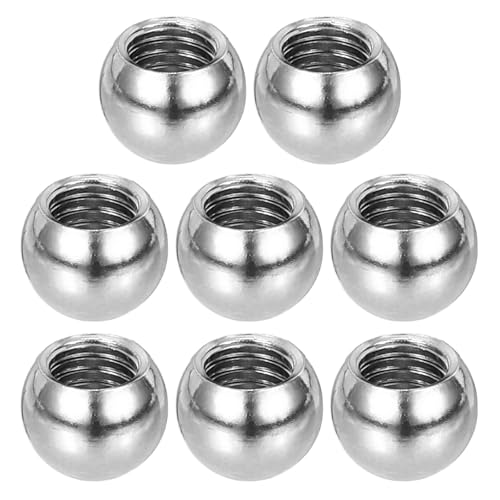 PATIKIL M5x8mm Ball Nuts Knob, 8 Pcs Female Thread 304 Stainless Steel Round Blind Hole Screw Cap Cover for Lighting Machinery DIY Decoration, Silver - size: M5x8mm