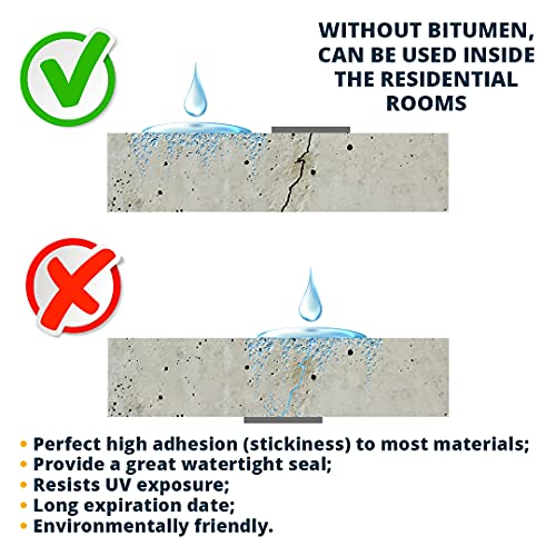 Alenor Butyl Rubber Aluminum Tape 2" inch W x 33 Feet Wall Crack Roof Leaks Waterproof Heat Resistant Tape Perfect for Sealing & Patching Hot & Cold Air Ducts Wood Metal Plastic Glass Repair - size: 2" Inch x 33' Ft (Pack 1)