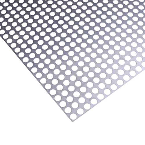 Perforated Metal Sheets Perforated Stainless Steel Sheet-Sheet Metal with Holes-20GA 0.4 Inch Hole 19.3 Inch X19.3 Inch-Suitable for Ventilation Smoking and Decorative Screen Style Grilles - size: 19.3"X19.3"