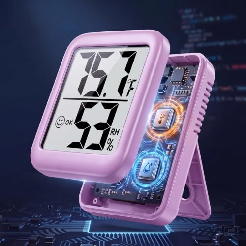 Antonki 2 Pack Room Thermometer Indoor Hygrometer - color: 2 Pcs* Lavender Purple