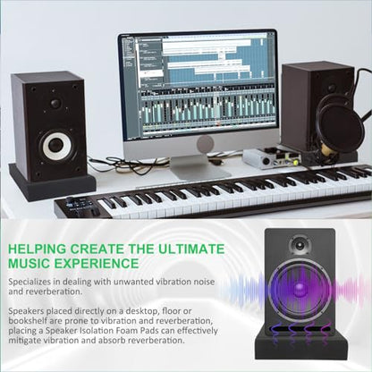JBER 2 Pack Acoustic Isolation Pads, Studio Monitor Speaker Isolation Pads - size: SMALL for 3"-4.5" MONITOR