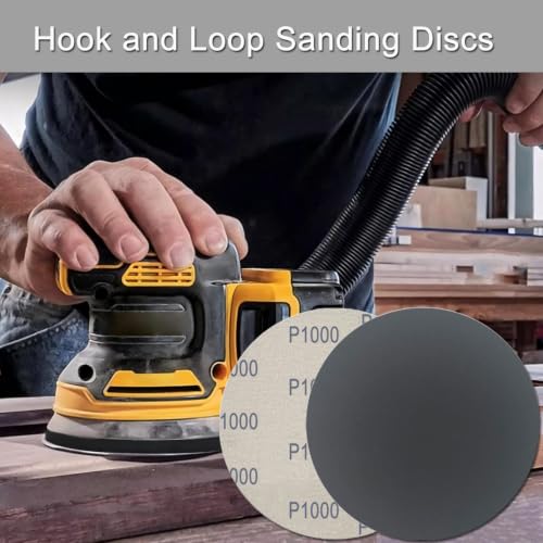 6 Inch 50 Pcs Wet Dry Hook and Loop Sanding Discs, No Hole, 320 Grit - style: Grit 320