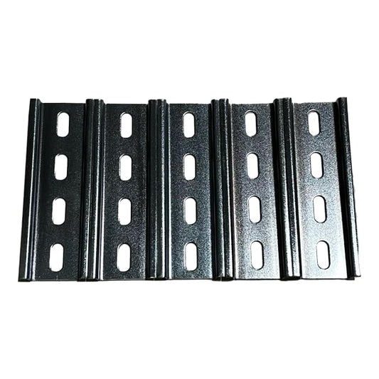 International Connector T&G 5 Pieces DIN Rail Slotted Zinc-Plated Steel RoHS 35mm Wide 7.5mm High (4") - size: 4"