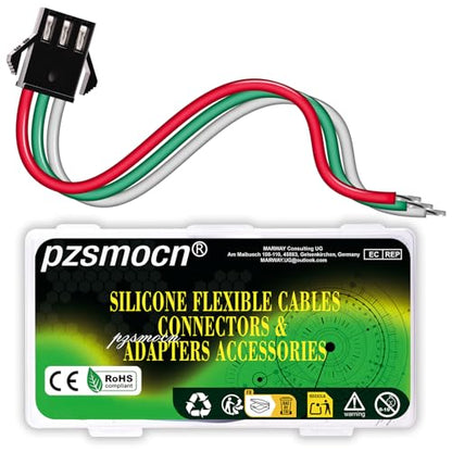15 Pieces JST SM 2.5mm 3 Pin 20AWG Flexible Silicone Connector Kit - size: 3-Pin, style: JST-SM-M