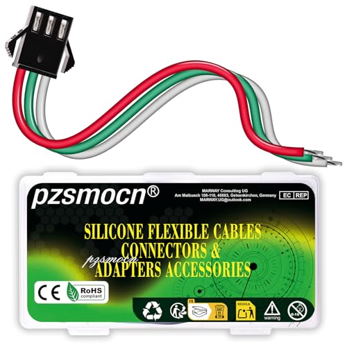 15 Pieces JST SM 2.5mm 3 Pin 20AWG Flexible Silicone Connector Kit - size: 3-Pin, style: JST-SM-M