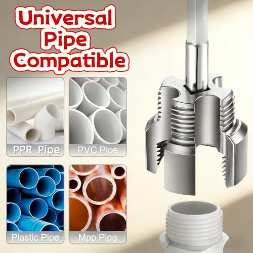 3Pcs PVC Pipe Threader Kit, for 1/2", 3/4", 1" Sizes PVC Pipes