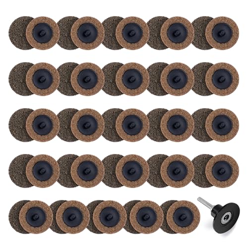 50 PCS Sanding Discs 2 Inch Coarse Quick Change Disc with 1/4" Shank Holder Snap-On Grinding Disc for Die Grinder Surface Conditioning Discs for Burr Finish Rust Paint Removal - style: 50PCS Coarse