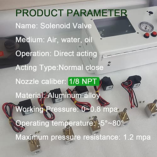 AOPANDA 1/8NPT DC 12V 2 Way Normally Closed Electric Solenoid Air Valve - size: 1/8NPT 12V, style: 12v