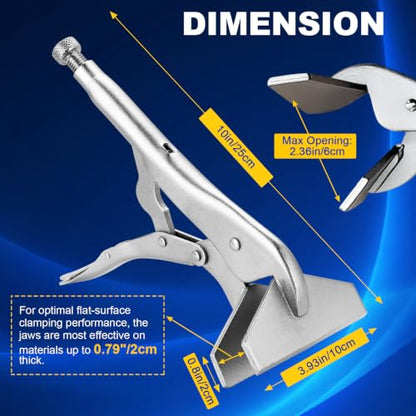 DASBET 10" Locking Sheet Metal Clamp Heavy Duty Sheet Metal Grip Tool