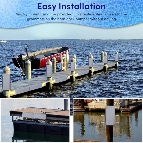 Dock Bumper,Dock Bumper Guard with Screws,Boat Dock Bumper for Boat Dock Vertical Pole Post or Corner Dock,PVC Piling Bumper-Post Bumper for Horizontal Deck or Pier Fenders - style: Grey 4Pack Total 64IN