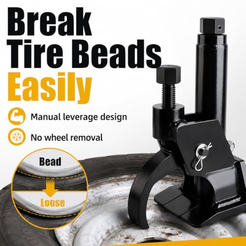 Manual Tire Bead Breaker, Adjustable Hammer Bead Buster Tires Changer Fit for 38 and 42 inches Tire Operation, ATV, Golf Cart, Tractors, Trucks, Heavy Duty (Black(Manual)) - color: Black(Manual)
