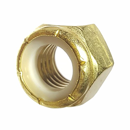 Fastenere Nylon Insert Hex Lock Nuts - 5/8"-11 (50-Pack) Solid Brass Alloy Steel Grade 360, Plain Finish, Corrosion-Resistant, Multi-Use Hardware Nuts - Secure Fastening w/Hex Socket Drive