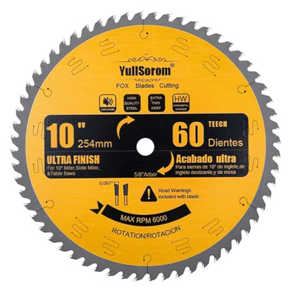 10 Inch Thin Kerf Fine Finish Crosscut Table Saw Blades, 60-Tooth ATB TCT Fine Finish Wood Cutting Circular Saw Blade with 5/8 Inch Arbor - size: 10 Inch 60T