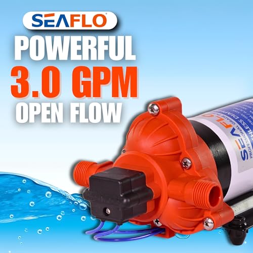 SEAFLO 33W Series 115V AC, 3.0 GPM, 45 PSI Brushless Automatic Demand Diaphragm Water Pressure Pump – Ultra Quiet Operation, Self-Priming, Overload Protection, NSF & UL Certified- 4 Year Warranty! - style: 115V - 3.0 GPM - 45 PSI