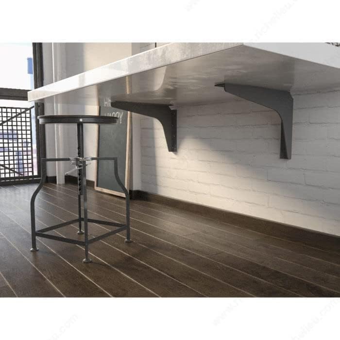One Pair BuiltTough 1,450 LB. Weight Capacity Universal Reversible Premium Super-Duty Commercial Workstation Wall Brackets with Installation Screws and Bit, Made in USA (12" X 8") - size: 12" X 8"