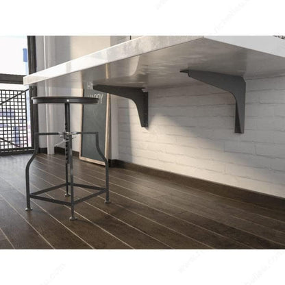 One Pair BuiltTough 1,450 LB. Weight Capacity Universal Reversible Premium Super-Duty Commercial Workstation Wall Brackets with Installation Screws and Bit, Made in USA (12" X 8") - size: 12" X 8"