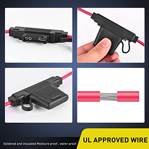 Nilight 2PCS Inline Maxi Fuses Holder 10 AWG 4PCS 30A 40A Maxi APX Fuse - size: 2Pcs 10AWG Maxi Fuse Holder