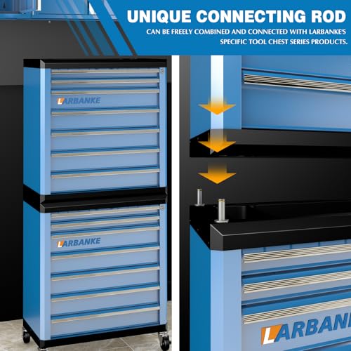 LARBANKE 7-Drawer Rolling Tool Chest with Wheels,Locks,Blue Tool Cabinet - color: Blue, size: 7 drawer tool chest