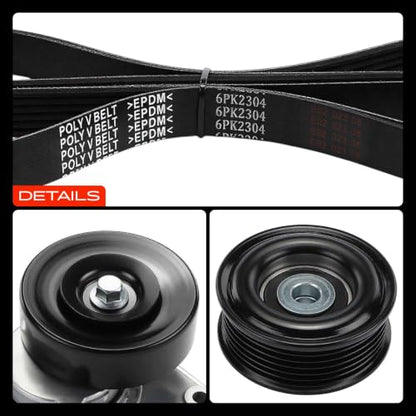 A-Premium Engine Serpentine Belt Drive Kit with Tensioner & Idler Pulley