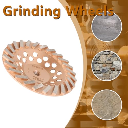 kimllier 7 Inch Concrete Grinding Wheels 24 Turbo Diamond Segments 5/8 Inch -11 Arbor Diamond Grinding Wheel Fit for Concrete and Masonry