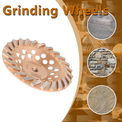 kimllier 7 Inch Concrete Grinding Wheels 24 Turbo Diamond Segments 5/8 Inch -11 Arbor Diamond Grinding Wheel Fit for Concrete and Masonry