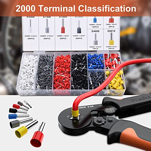 Preciva Ferrule Crimping Tool with 2000Pcs Wire Connectors, AWG23-7 - color: Orange
