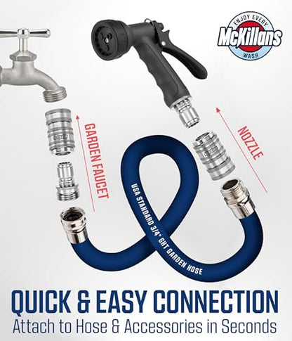 McKillans® 2025 Automatic Garden Hose Quick Connect [UNIVERSAL FIT] - Stainless Steel Quick Connect Hose Fittings - Water Hose Connectors - Quick Disconnect Adapter - INSTANT CONNECTION - 5 Pc Kit - color: Automatic Quick Connects