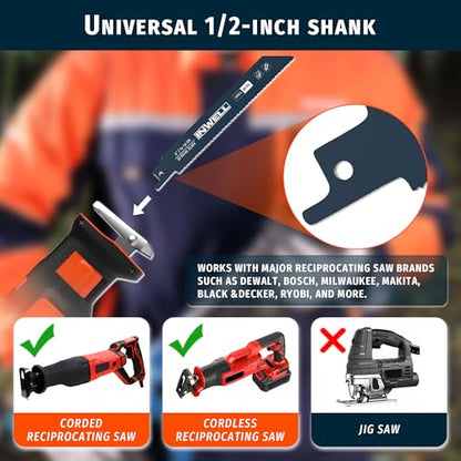 6 Inch Reciprocating Saw Blades, 14/18 TPI Bi-Metal for Metal Cutting, 25-Pack Durable Reciprocating Blades - color: 6inch 25pcs