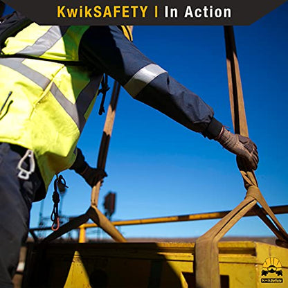 KwikSafety - Charlotte, NC - Mighty Sumo 2”x 4’ Poly Web Sling Lifting Strap Construction ASME OSHA / 6400lbs Vertical 5100lbs Choker 12800lbs Basket/Rigging Moving Towing Hoisting Gear - size: 2"x4' | 6400 lbs