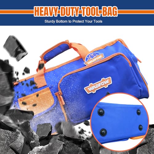 WADFOW 19in Waterproof Tool Bag, Extra-Large, Wide Mouth, 600D, Hi-Vis - style: 19 inch