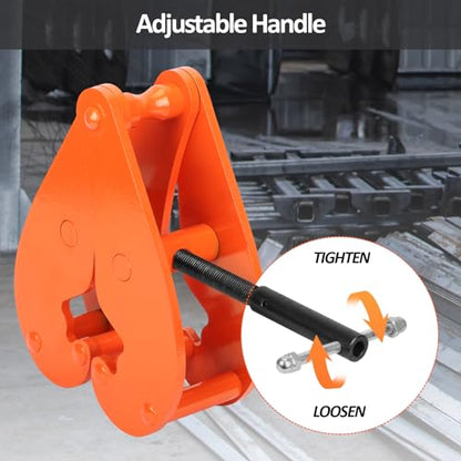 Nisorpa 11000lbs/5 Ton Heavy Duty Vertical Beam Clamp, 3.14-12.59 Inch Adjustable Opening Range, Working Load Capacity I Beam Lifting Clamp for Rigging Steel Beam Clamp Tool