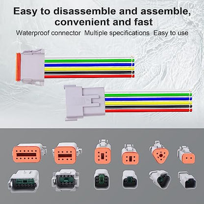 Exqutoo 2Pack 4-Pin DT Connector Male and Female Wire Connectors - size: 4-pin/2pack