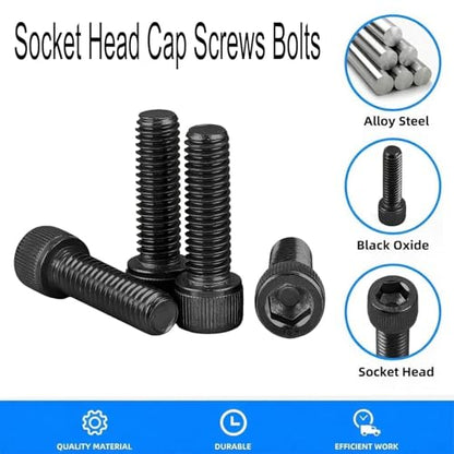 M6-1.0 x8mm Socket Head Cap Screws Bolts, Grade 12.9 Alloy Steel Black Oxide, M6 8mm Allen Socket Drive, Machine Thread with Hex Spanner,20 PCS (M6X8) - size: M6X8mm