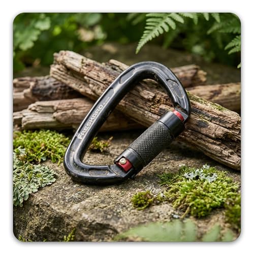 FresKaro UIAA Certified 25KN Auto Locking Climbing Carabiner Clips, Twist Lock, and Heavy Duty Carabiners for Rock Climbing, Rappelling, and Mountaineering, D Shaped - color: 3PCS-BLACK