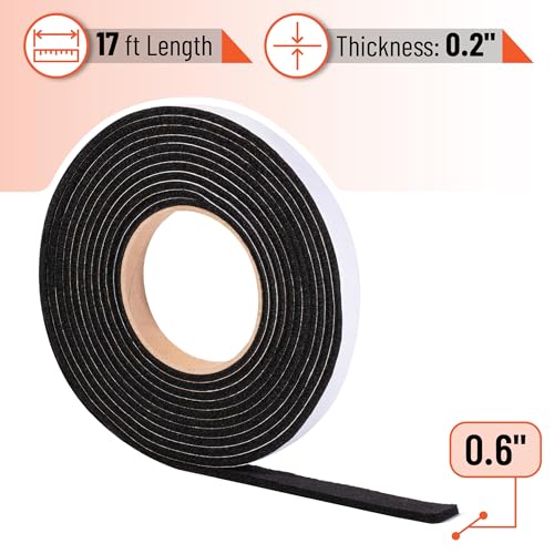UNCO- Smoker Gasket, 17 Ft, 0.6" x 0.2”, Smoker Gasket Seal High Temp - color: Black, size: 0.6" x 0.2” 17 Ft, 1 Pack