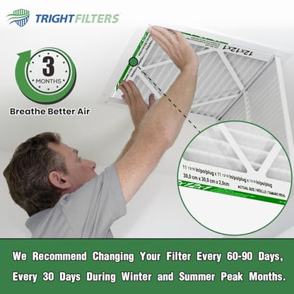 TRIGHTFILTERS 12x12x1 Air Filter 6 Pack, MERV 8 Pleated Home HVAC AC Filter - size: 12x12x1-6pack