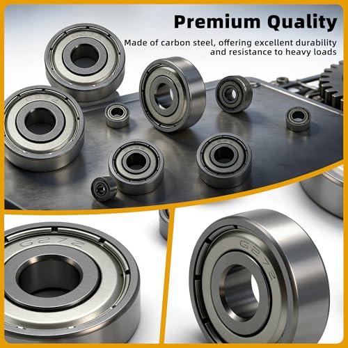 20PCS 608ZZ Deep Groove Ball Bearings Steel 8mm x 22mm x 7mm Miniature Ball Bearing Double Shielded Bearings Pre-Lubricated for 3D Printers Skateboards - size: 608ZZ