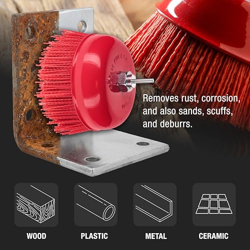 Dura-Gold 6" Abrasive Filament Nylon Bristle Cup Brush - 5/8" 11 Thread, - size: 6-inch