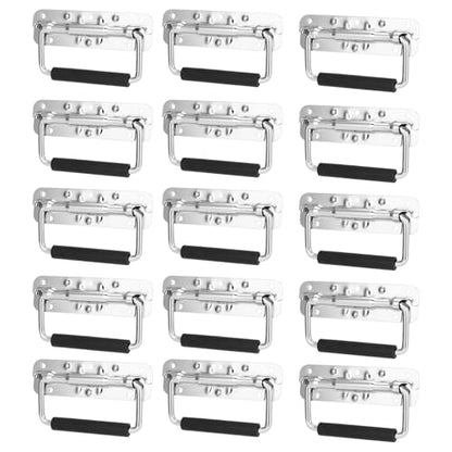 PINGEUI 15 Pack Spring Loaded Handles, 5.5x1.5 Inch Silver Chest Handle