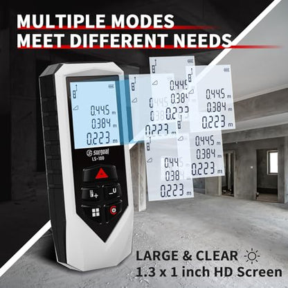 Laser Distance Measure Backlit LCD Measuring Tool 328FT - color: 328ft
