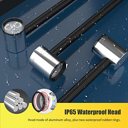 Led Machine Work Light, IP65 Water Proof Flexible Gooseneck Lamp 900 Lumens 120 Volt for Lathe Milling Drill Press Industrial Lighting, Install With Screws - size: Install with Screws
