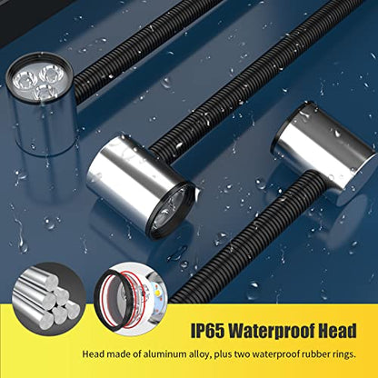 Led Machine Work Light, IP65 Water Proof Flexible Gooseneck Lamp 900 Lumens 120 Volt for Lathe Milling Drill Press Industrial Lighting, Install With Screws - size: Install with Screws