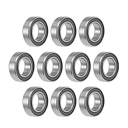 uxcell MR148-2RS Deep Groove Ball Bearings 8mm Inner Dia 14mm OD 4mm Bore Double Sealed Chrome Steel Z2 10pcs - size: 8mmx14mmx4mm