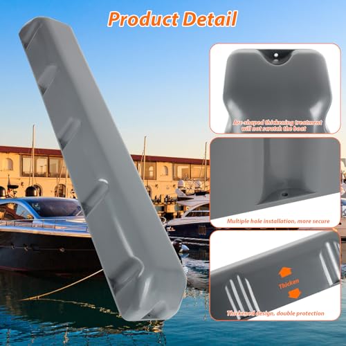 Boat Dock Fender with Screws,PVC Marine for Boat Dock Vertical Pole Post or Corner Dock(24 inch,38 inch,48 inch,72 inch,31.5 inch) - style: Grey 38in 2Pack