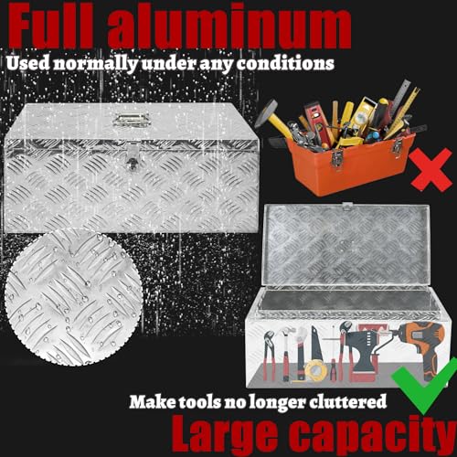 22x11x9 Inch Aluminum Underbody Truck Tool Box Diamond Plate Portable Toolboxes Heavy Duty Pickup Storage Box with Buckle Lock and Keys Suitable for Truck Bed Pickup RV Trailer - size: 22" L x11" W x9" H