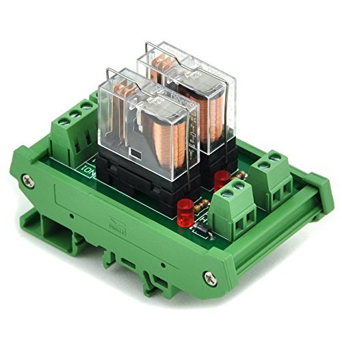 Electronics-Salon DIN Rail Mount AC/DC 24V Control 2 SPDT 16Amp Pluggable Power Relay Module, G2R-1-E - style: 2 Channel 24V