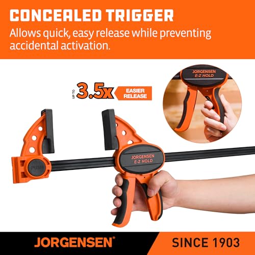 Jorgensen 36" E-Z Hold Medium-Duty Bar Clamps, 400 lbs Load Limit, 2-Pack - size: 36 Inch